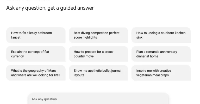 Google teste actuellement une fonctionnalité de recherche par chatbot basé sur l&rsquo;IA pour YouTube