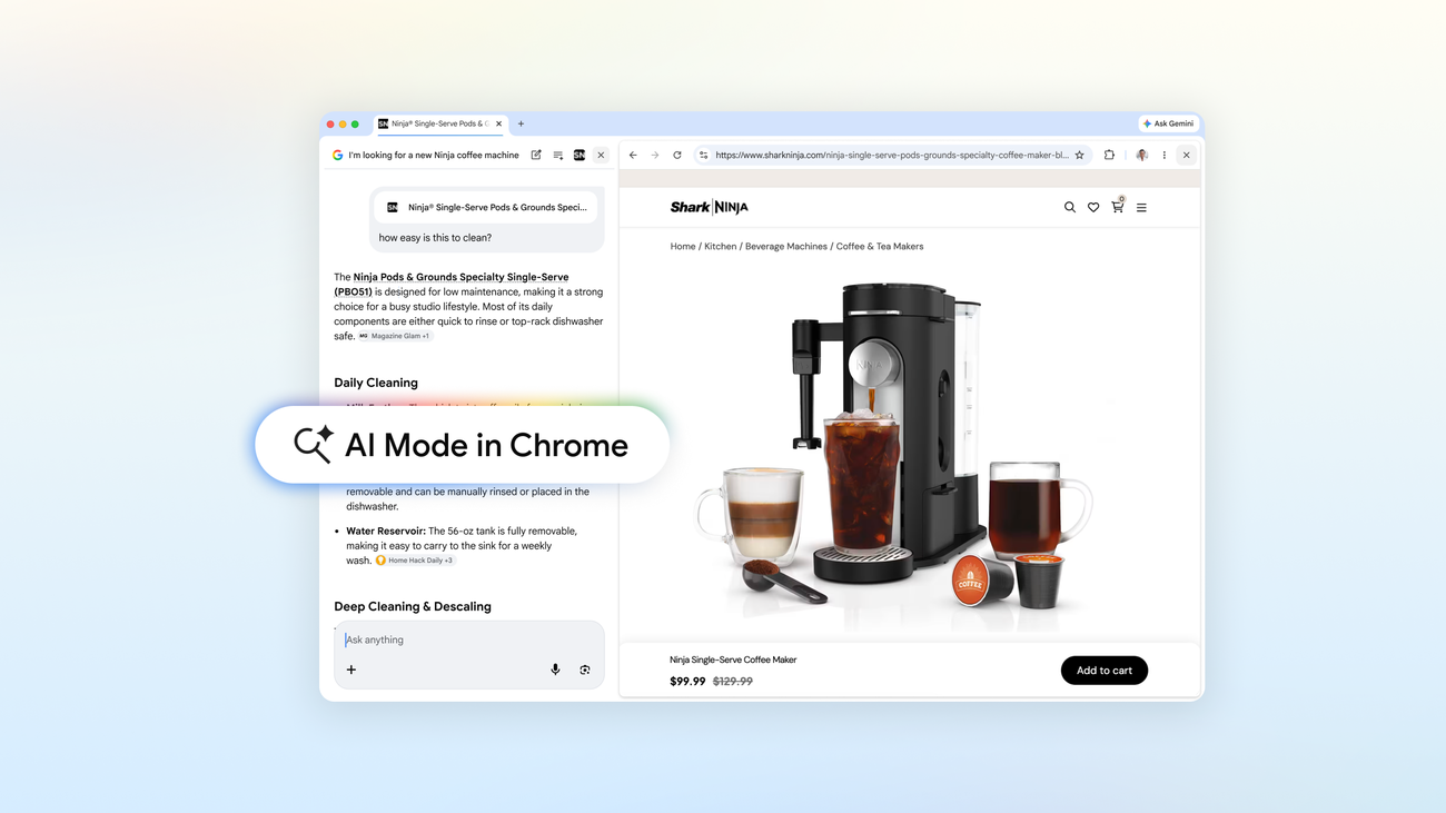 Une nouvelle façon de naviguer sur le Web grâce au mode IA dans Chrome