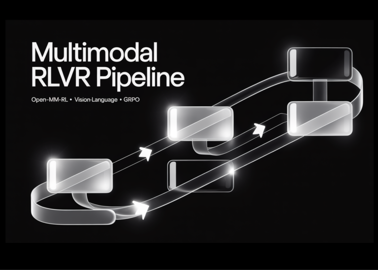 Concevoir un pipeline RLVR multimodal complet avec Open-MM-RL, l&rsquo;utilisation de prompts vision-langage, l&rsquo;évaluation des récompenses et l&rsquo;exportation vers GRPO