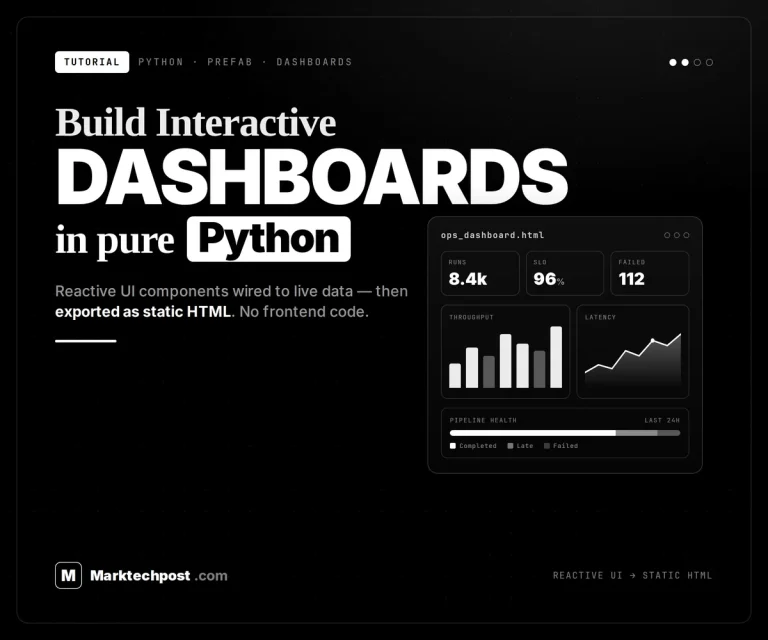 Comment concevoir des tableaux de bord interactifs « Python-First » à l&rsquo;aide de composants d&rsquo;interface utilisateur réactifs Prefab et d&rsquo;une exportation HTML statique