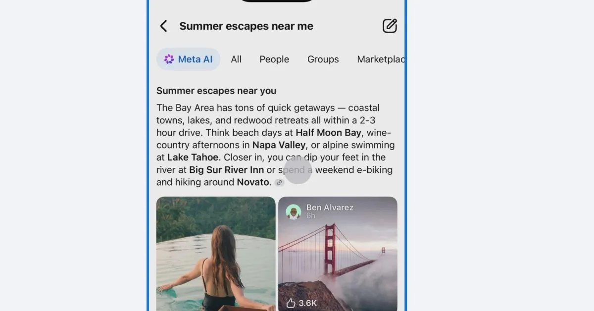 Le nouveau mode de recherche basé sur l'IA de Facebook tire ses informations des publications publiques