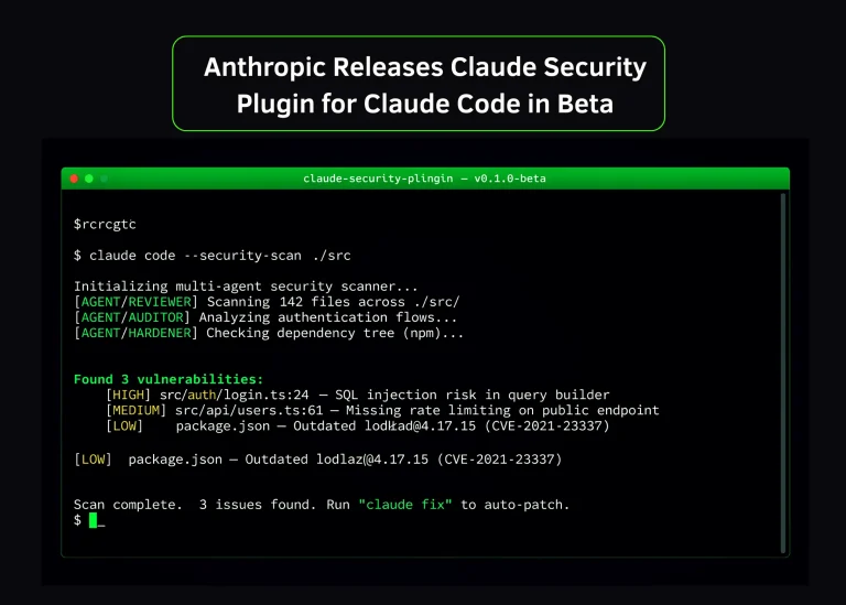 Anthropic lance la version bêta du plugin de sécurité « Claude Security » pour Claude Code : un scanner de vulnérabilités multi-agents qui s&rsquo;exécute dans votre terminal