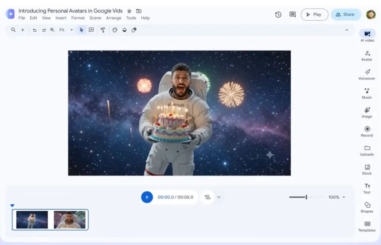 Google Vids vous rend possible désormais de jouer les vedettes dans vos propres vidéos générées par l&rsquo;IA | TechCrunch
