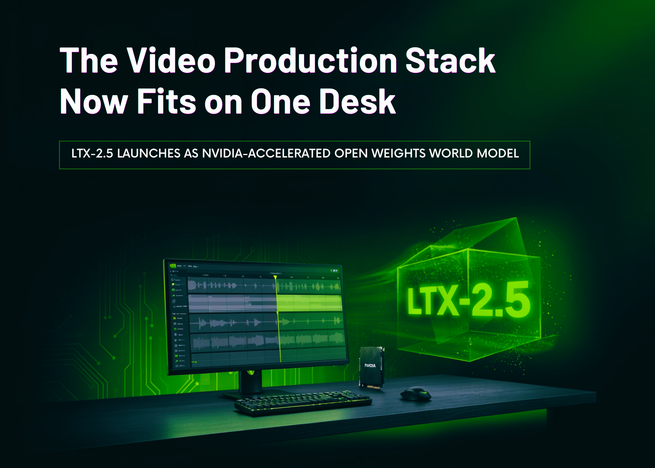 Tout l'équipement nécessaire à la production vidéo tient désormais sur un seul bureau : lancement du LTX-2.5, un modèle OpenWeights World accéléré par NVIDIA